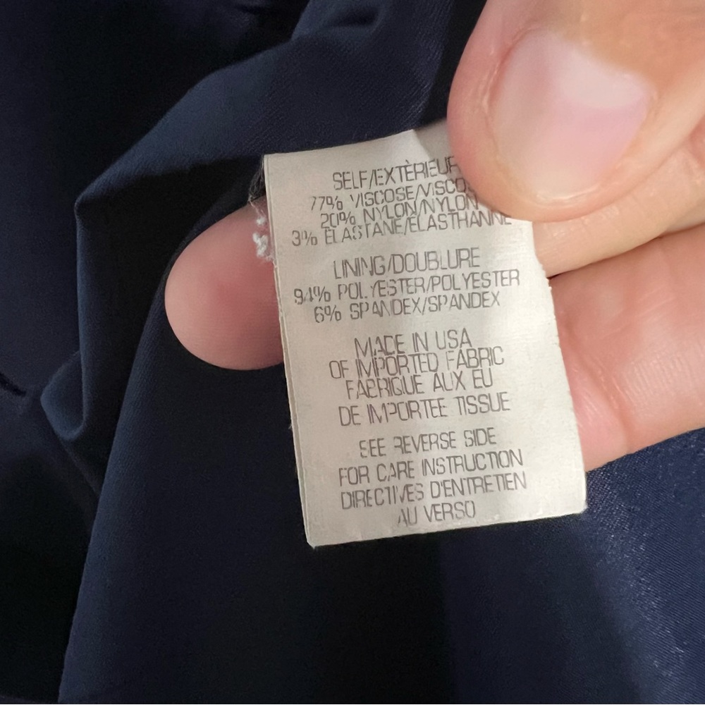 Theory Navy Button Front Blazer Size 2 - image 7